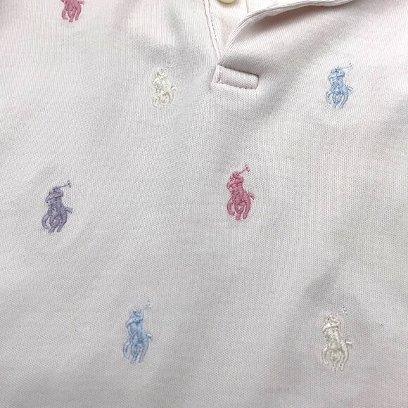 Ralph Lauren Ruffled SS Polo Dress Infant Girl Embroidered Polo Players 6M - Picture 4 of 8